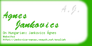agnes jankovics business card